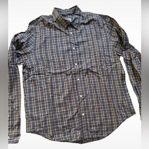 LACOSTE Mens size 42 Regular Fit Plaid Long Sleeve Button Down Shirt